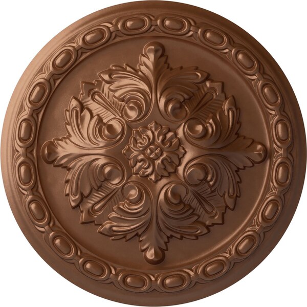 Ekena Millwork Acanthus Ceiling Medallion, Hand-Painted Polished Copper, 11 3/8"OD x 2"P CM11ACPOS - main